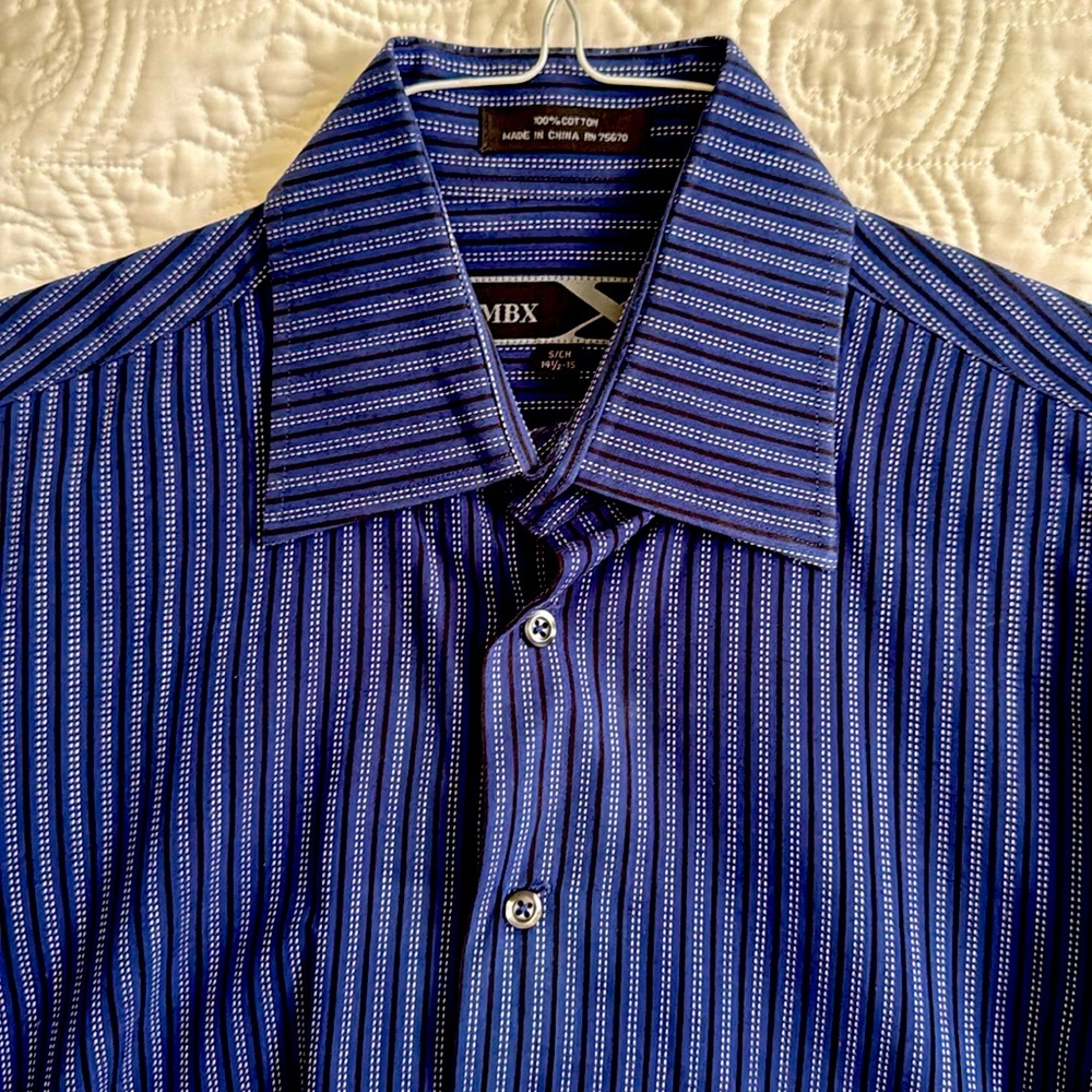 MBX Blue Pinstripe Dress Shirt
